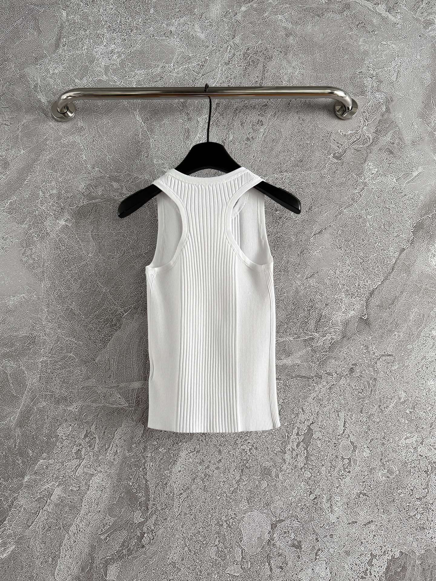 LV Chain Knitted Vest Shirt White Viscose Poliester