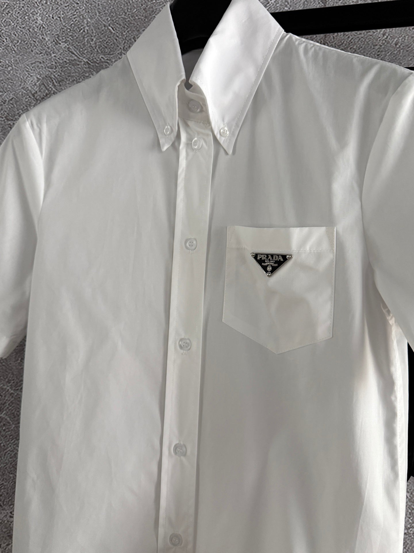 Prada Black nylon Short and White Shirt Set