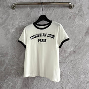 CD Contrasting T-shirt Black mix White Cotton