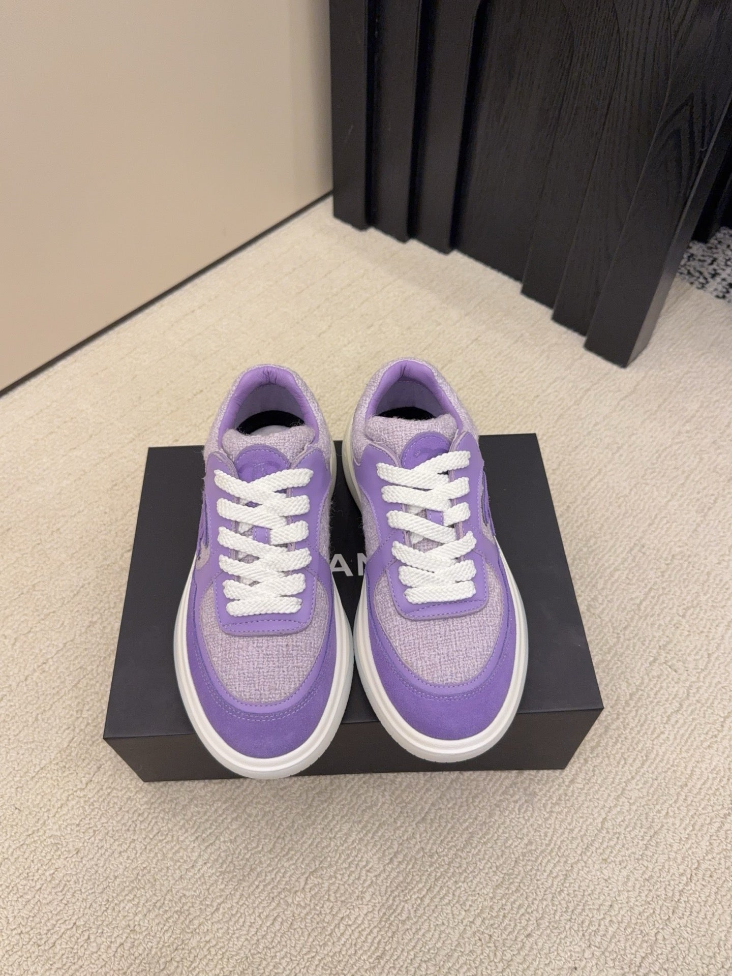 CC 26 Sneaker Purple mix White Tweed Fabric and Suede 589083
