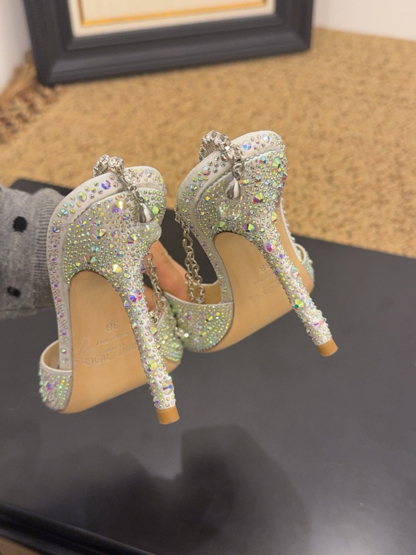 Jimmy 26s Platform Sandal 100 Ivory Multicolor Leather Diamond 602329