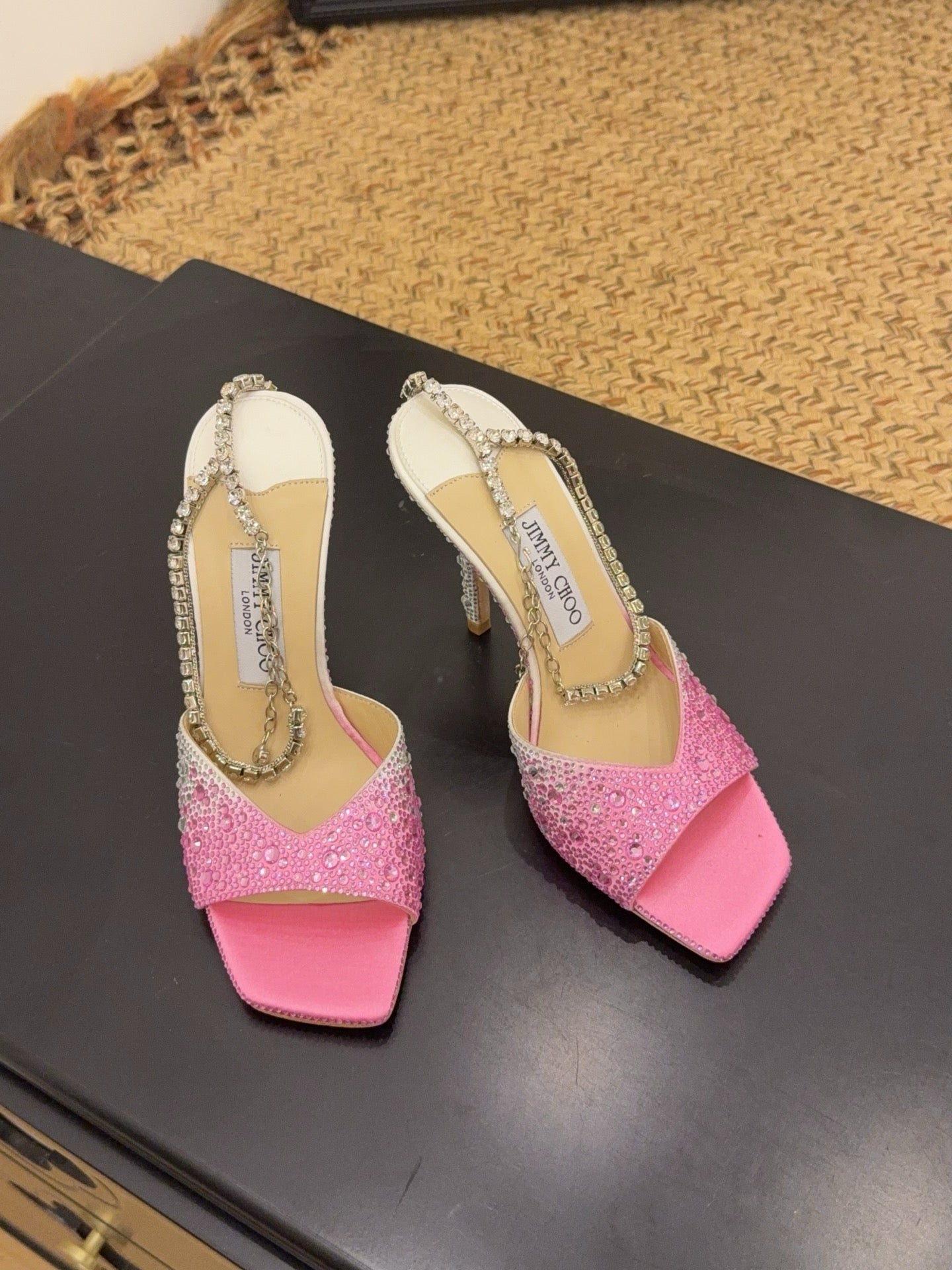 Jimmy 26s Platform Sandal 100 Pink White Leather Diamond 602331