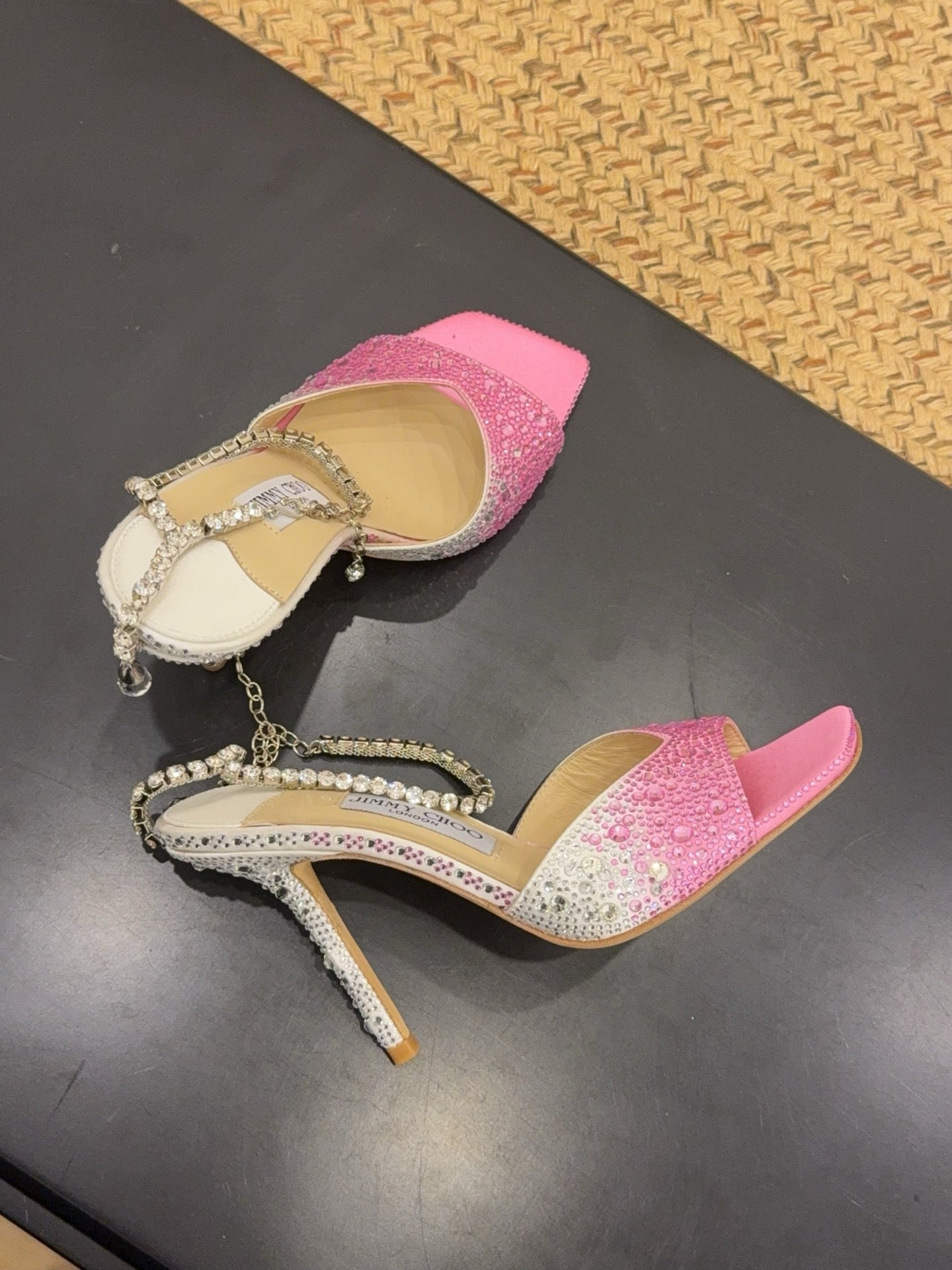 Jimmy 26s Platform Sandal 100 Pink White Leather Diamond 602331