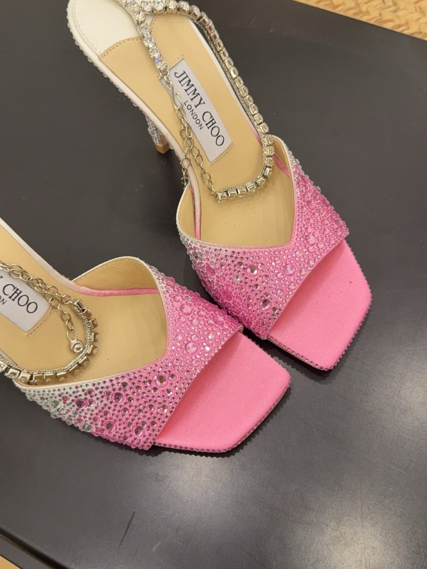 Jimmy 26s Platform Sandal 100 Pink White Leather Diamond 602331