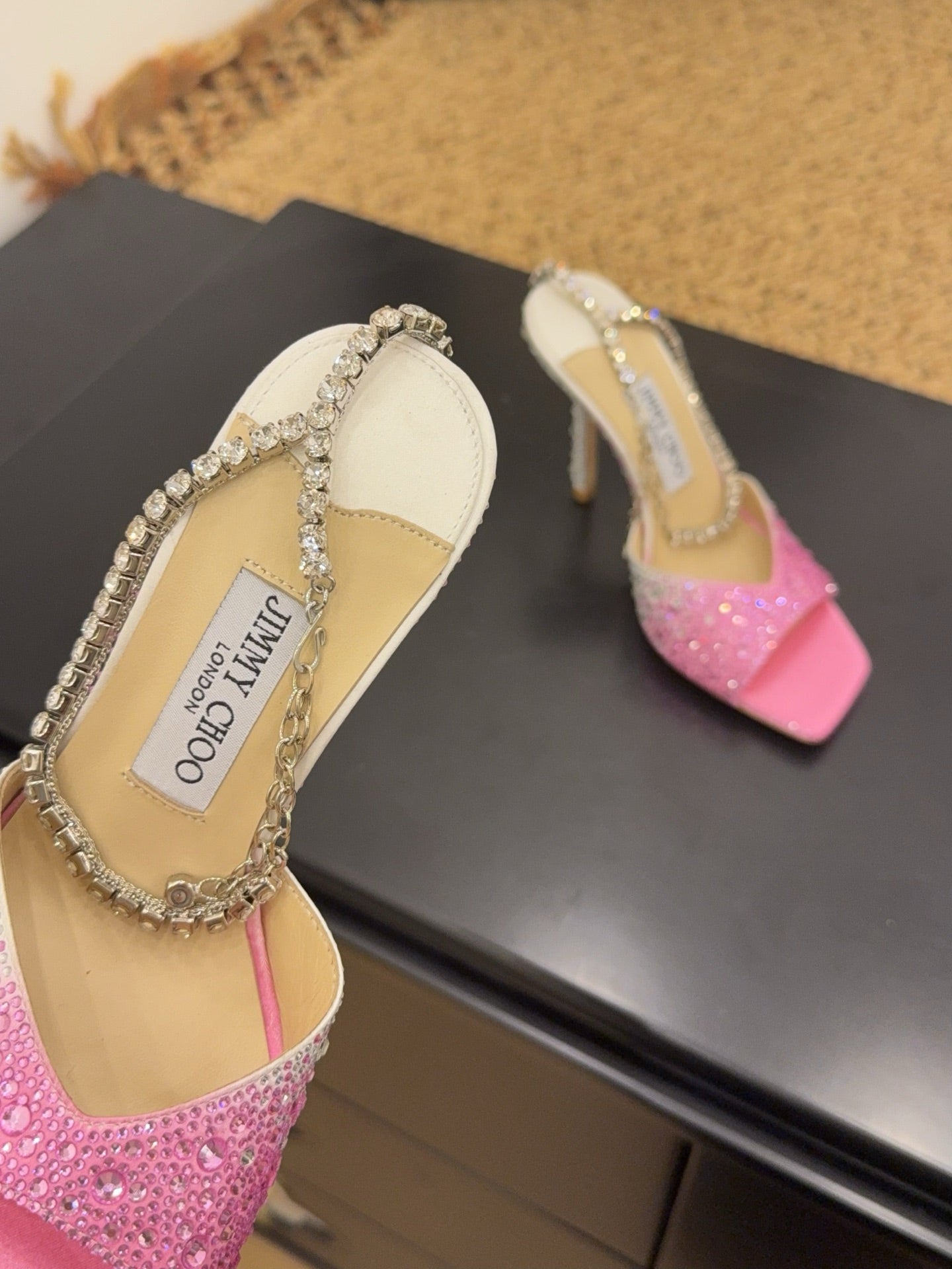 Jimmy 26s Platform Sandal 100 Pink White Leather Diamond 602331