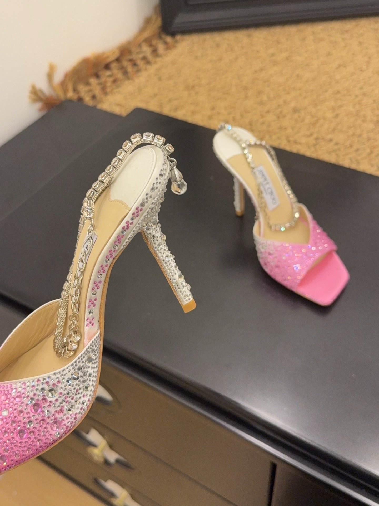 Jimmy 26s Platform Sandal 100 Pink White Leather Diamond 602331