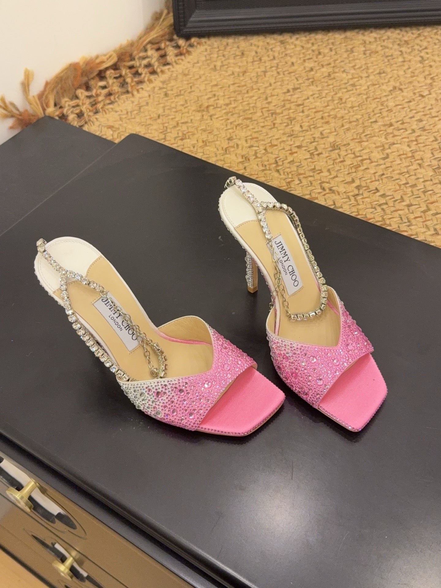 Jimmy 26s Platform Sandal 100 Pink White Leather Diamond 602331