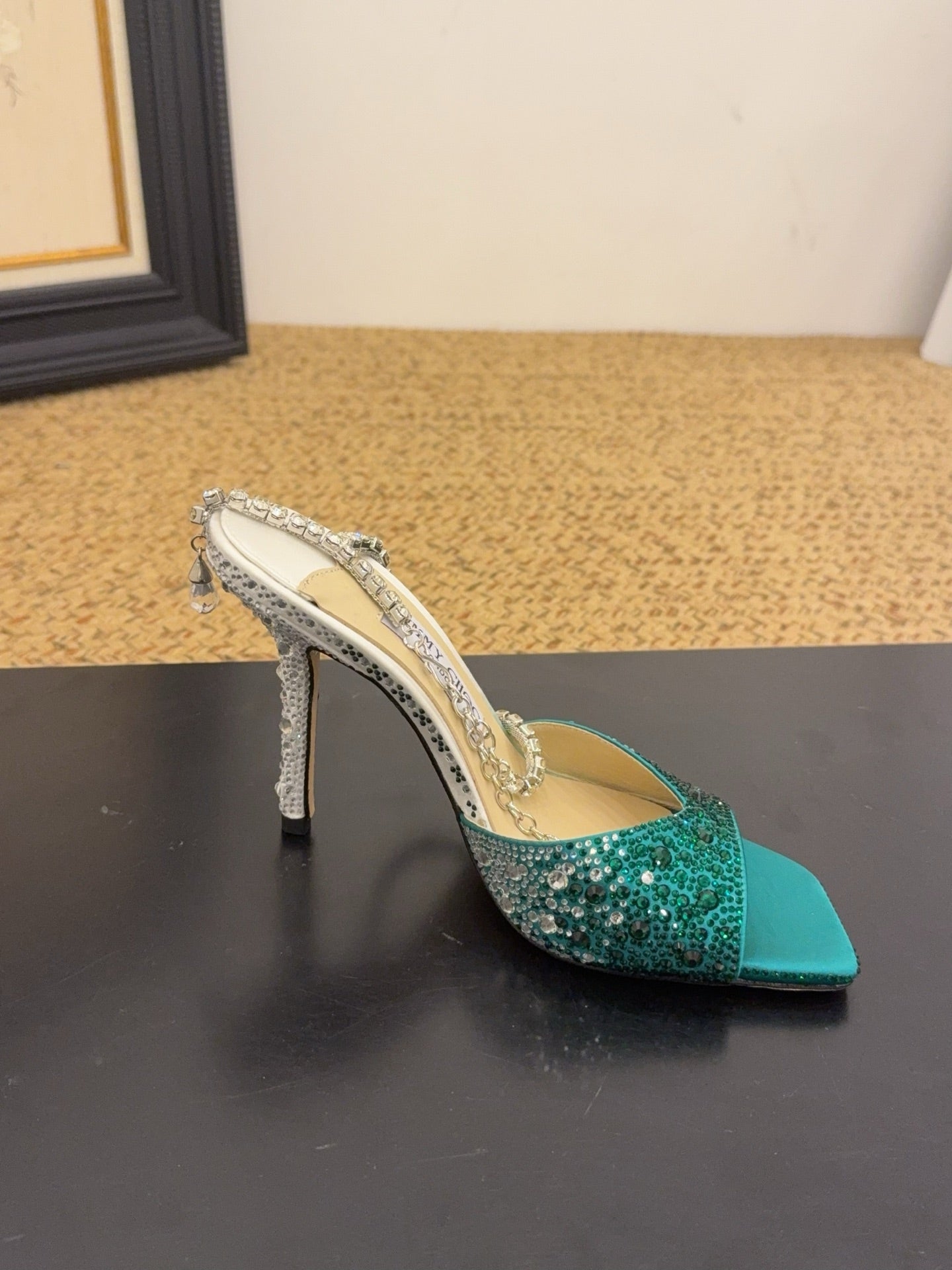 Jimmy 26s Platform Sandal 100 Turquoise Leather Diamond 602332