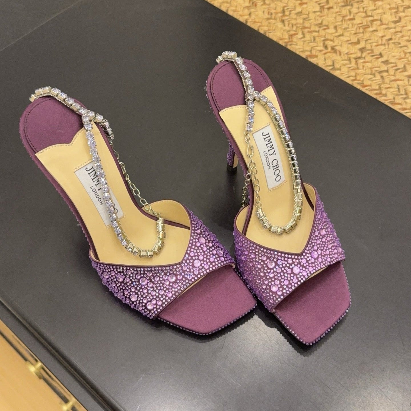 Jimmy 26s Platform Sandal 100 Purple Leather Diamond 602333