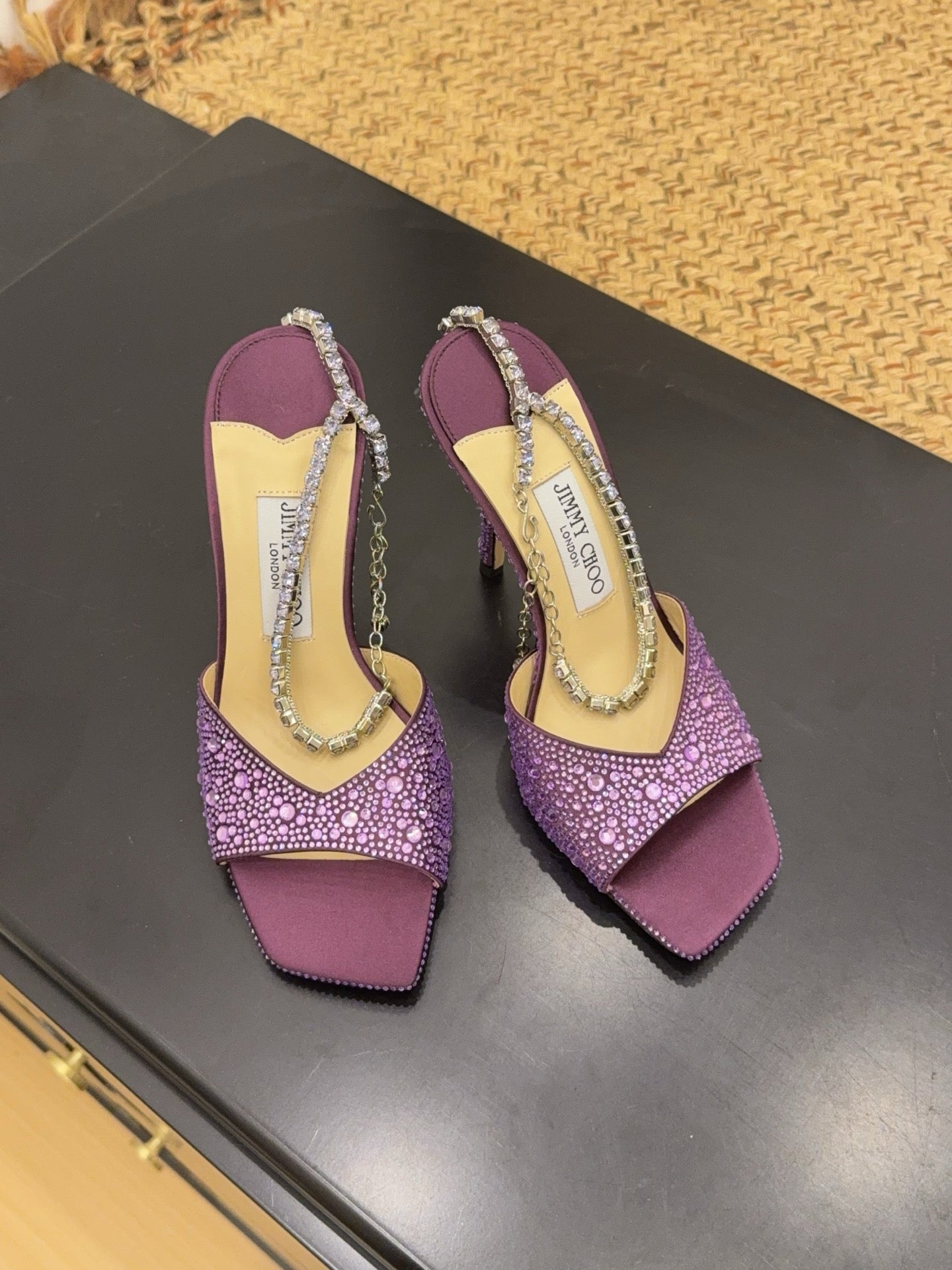 Jimmy 26s Platform Sandal 100 Purple Leather Diamond 602333