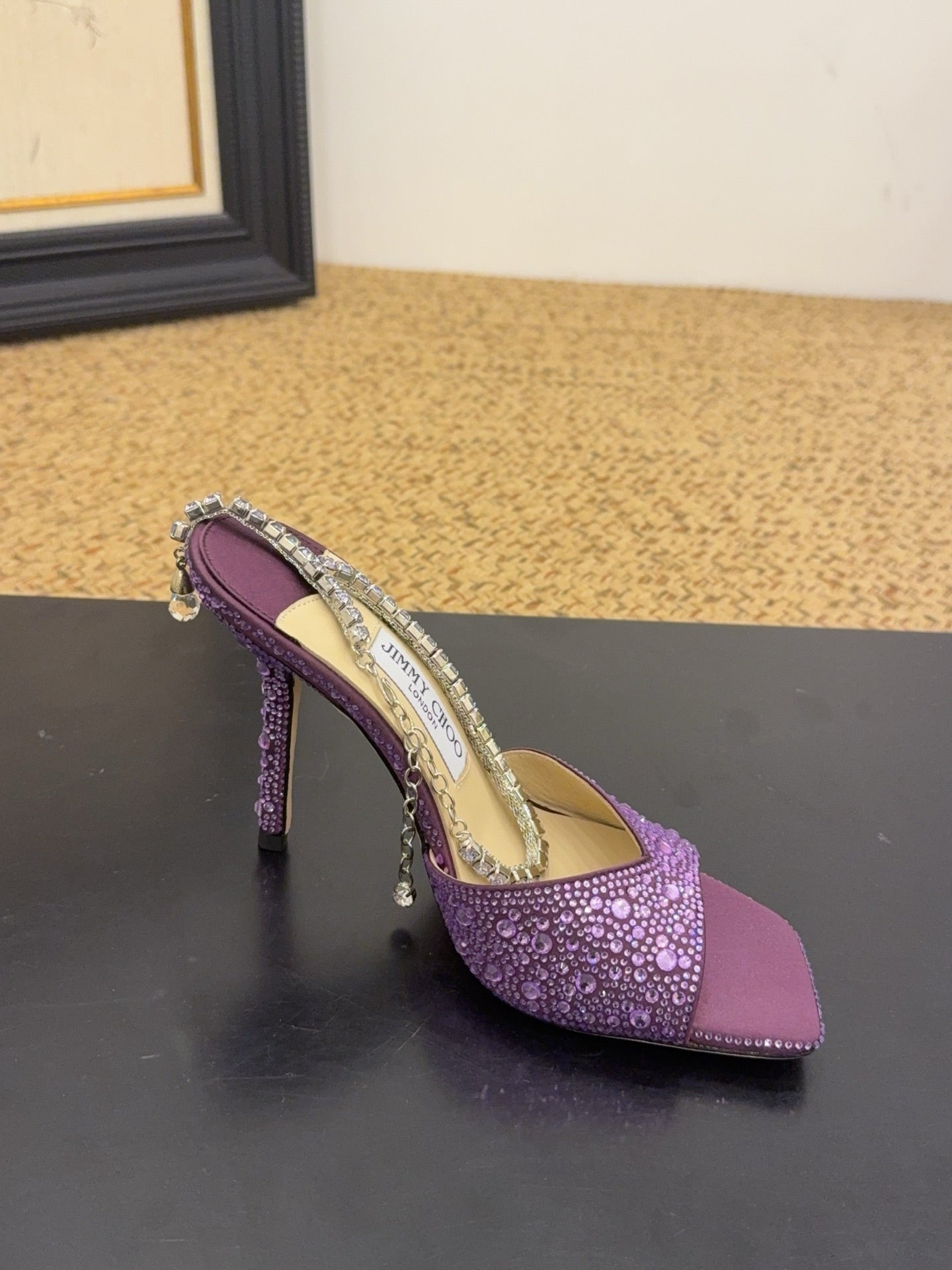 Jimmy 26s Platform Sandal 100 Purple Leather Diamond 602333