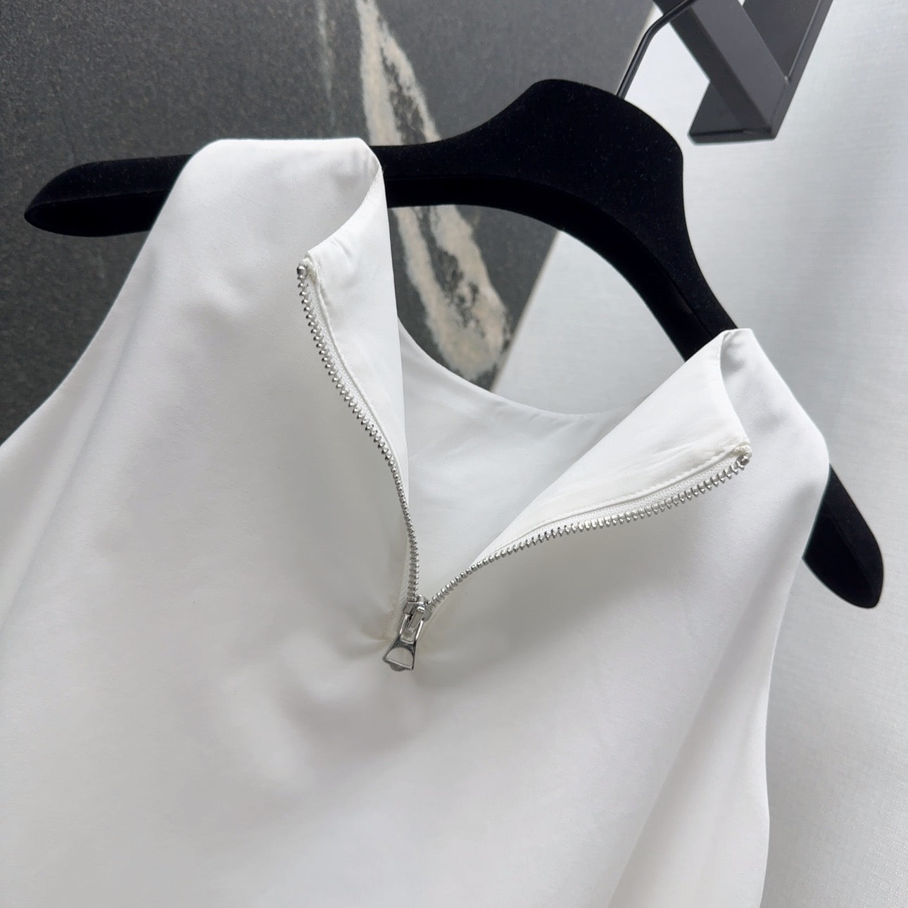 Prada 2025 Sleeveless Dress A-line Babydoll White Polyester