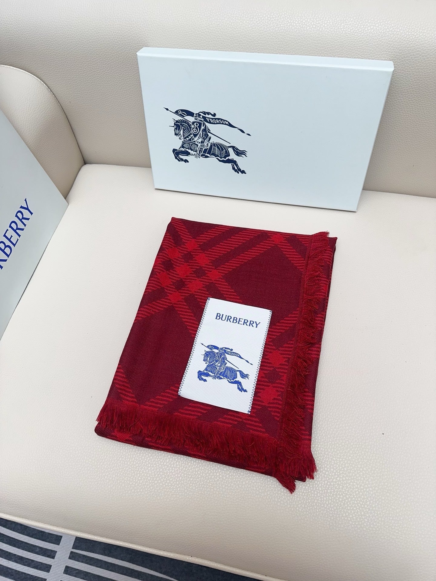 BBR Double-Sided Scarf 190CM Red Cashmere 293316