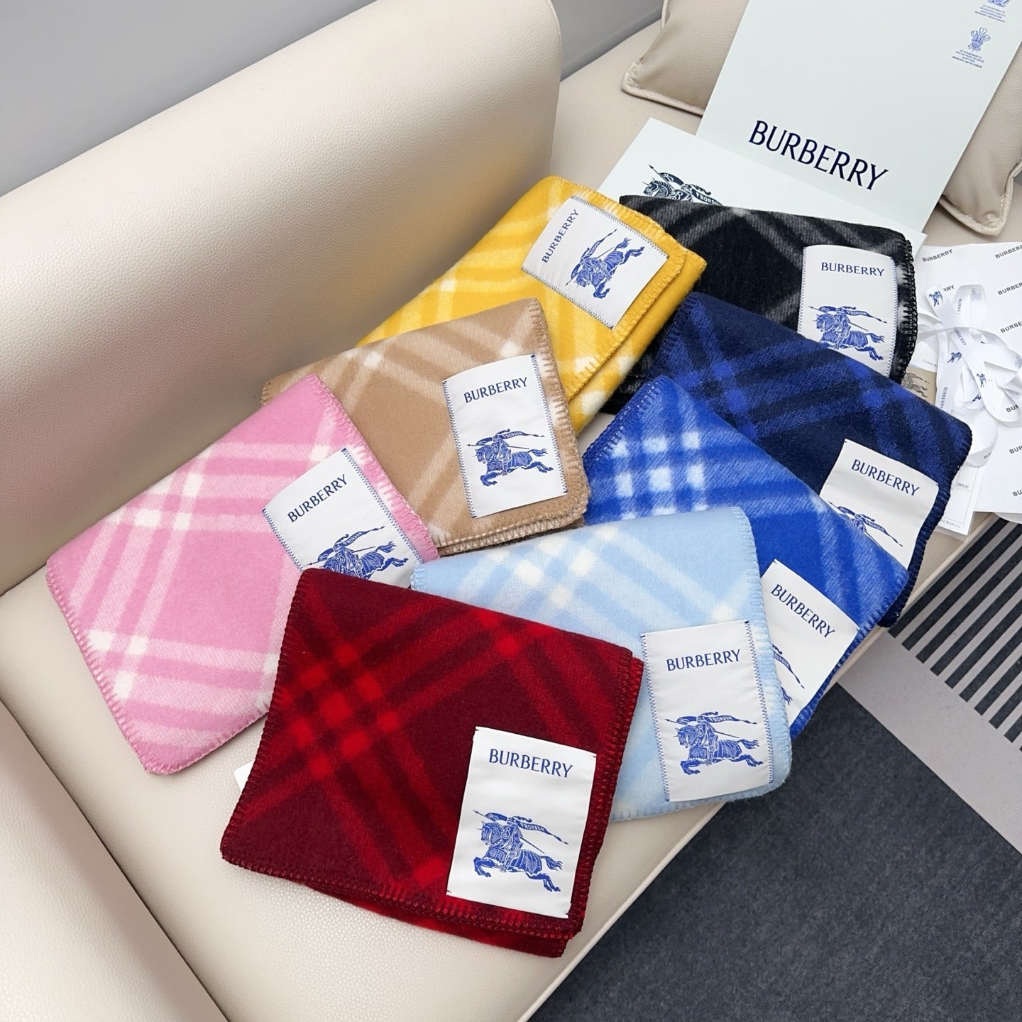 BBR Double-Sided Scarf 182CM Red Cashmere 293323