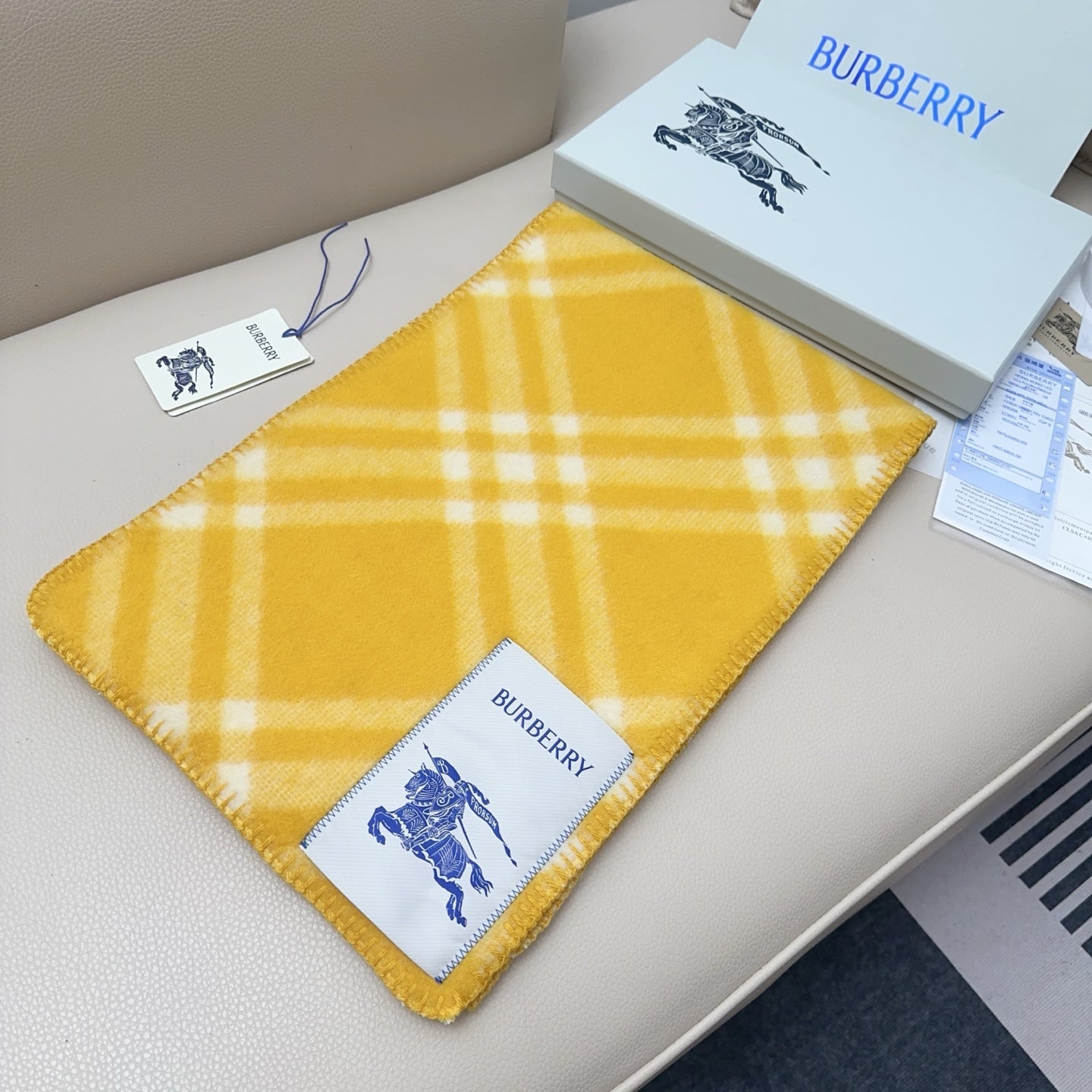 BBR Double-Sided Scarf 182CM Yellow Cashmere 293326