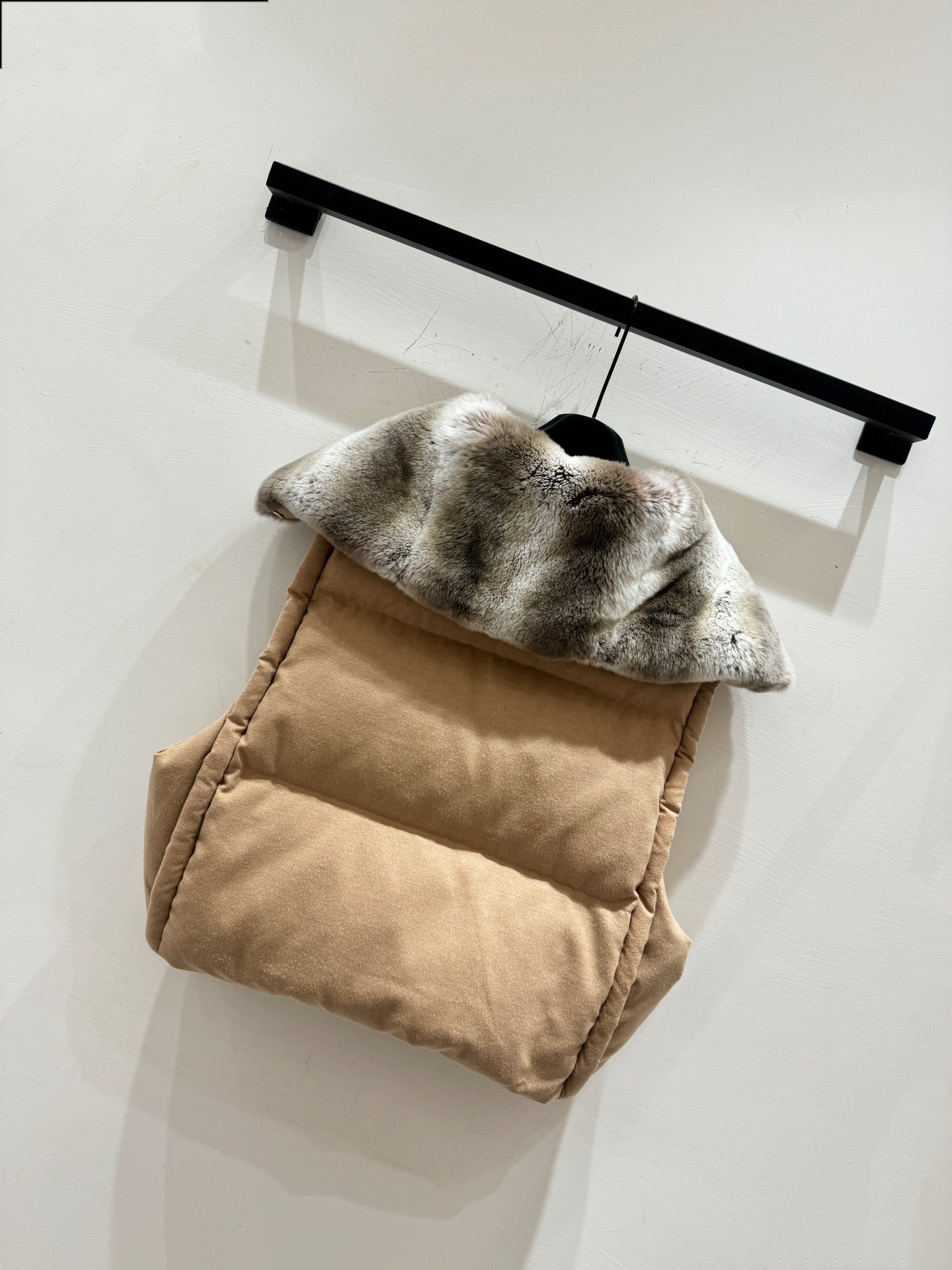 LP 25 Vest Light Brown Gray Fur Cashmere Wool 310255