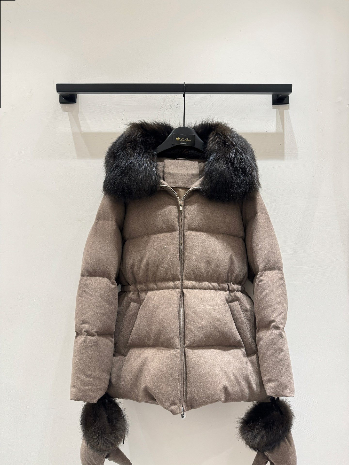 LP 25 Jacket With Gloves Taupe mix Black Wool Cashmere 310256