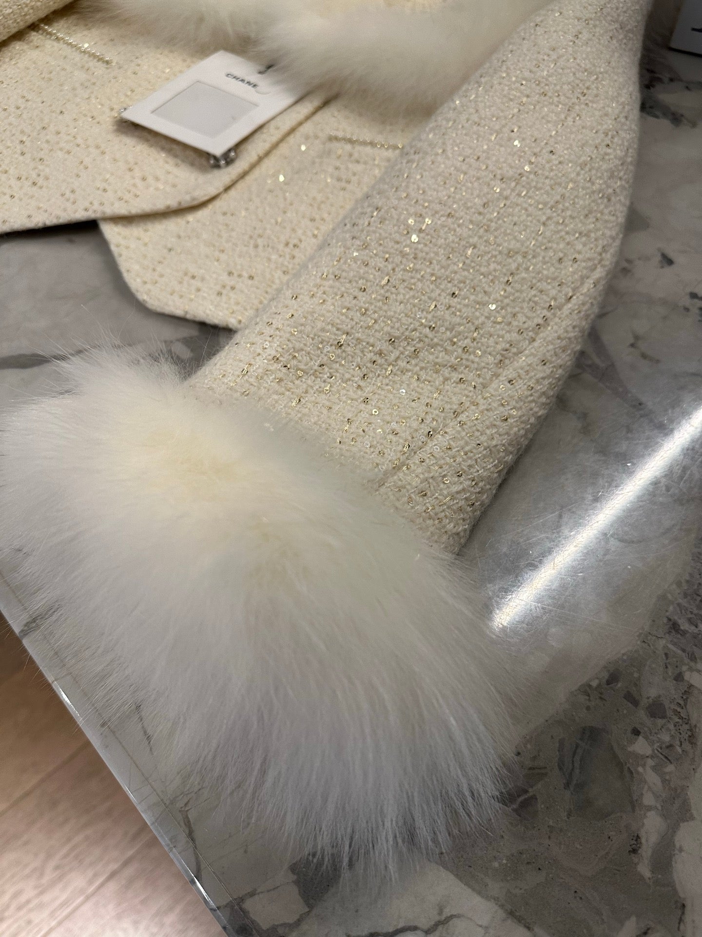 Chanel 2026 Jacket White Tweed Fur