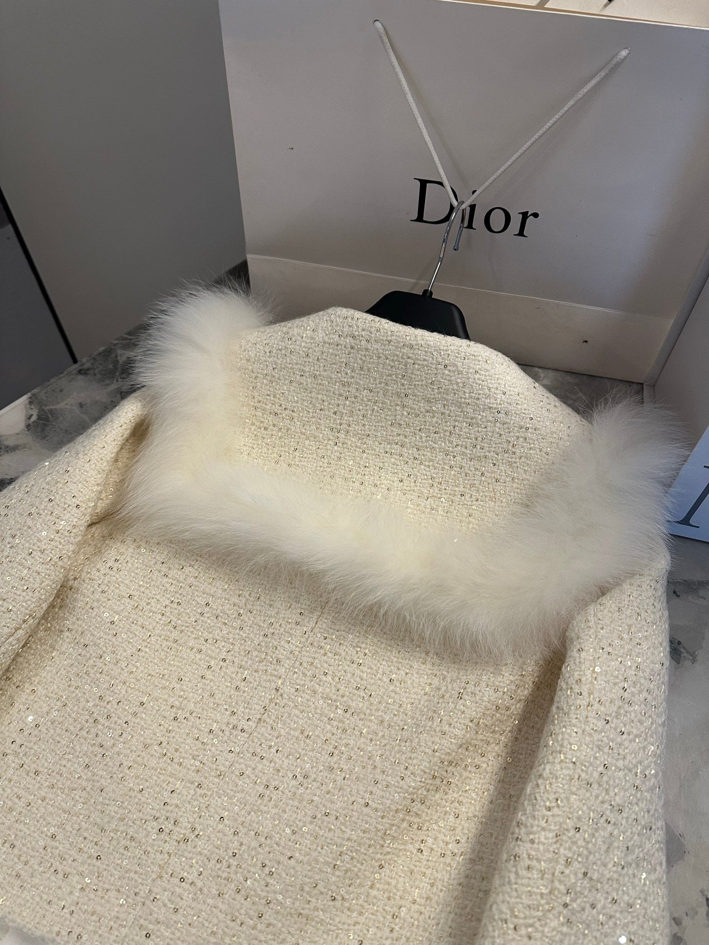 Chanel 2026 Jacket White Tweed Fur