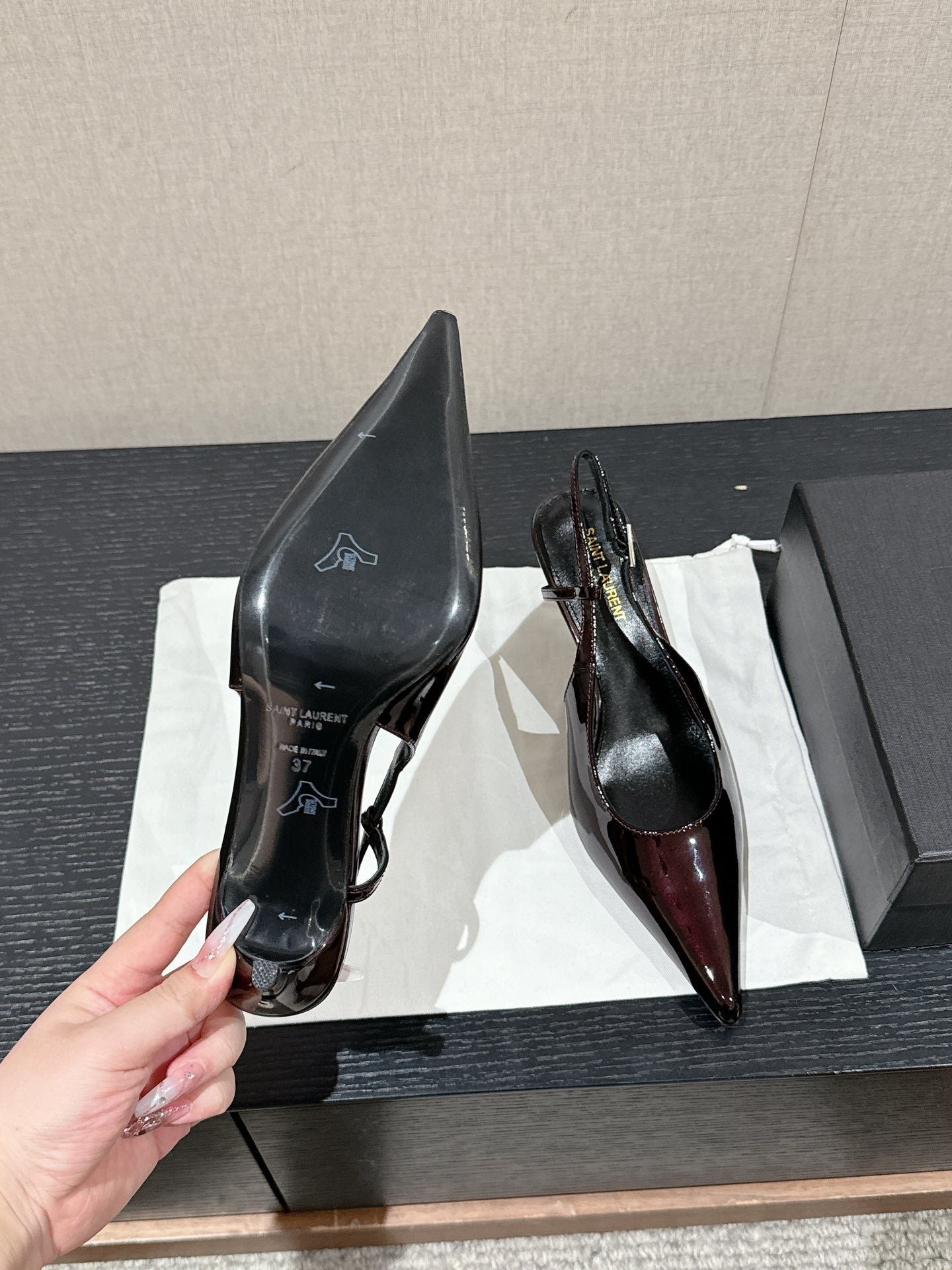 SL CHERISH SLINGBACK 75 WINE CALFSKIN