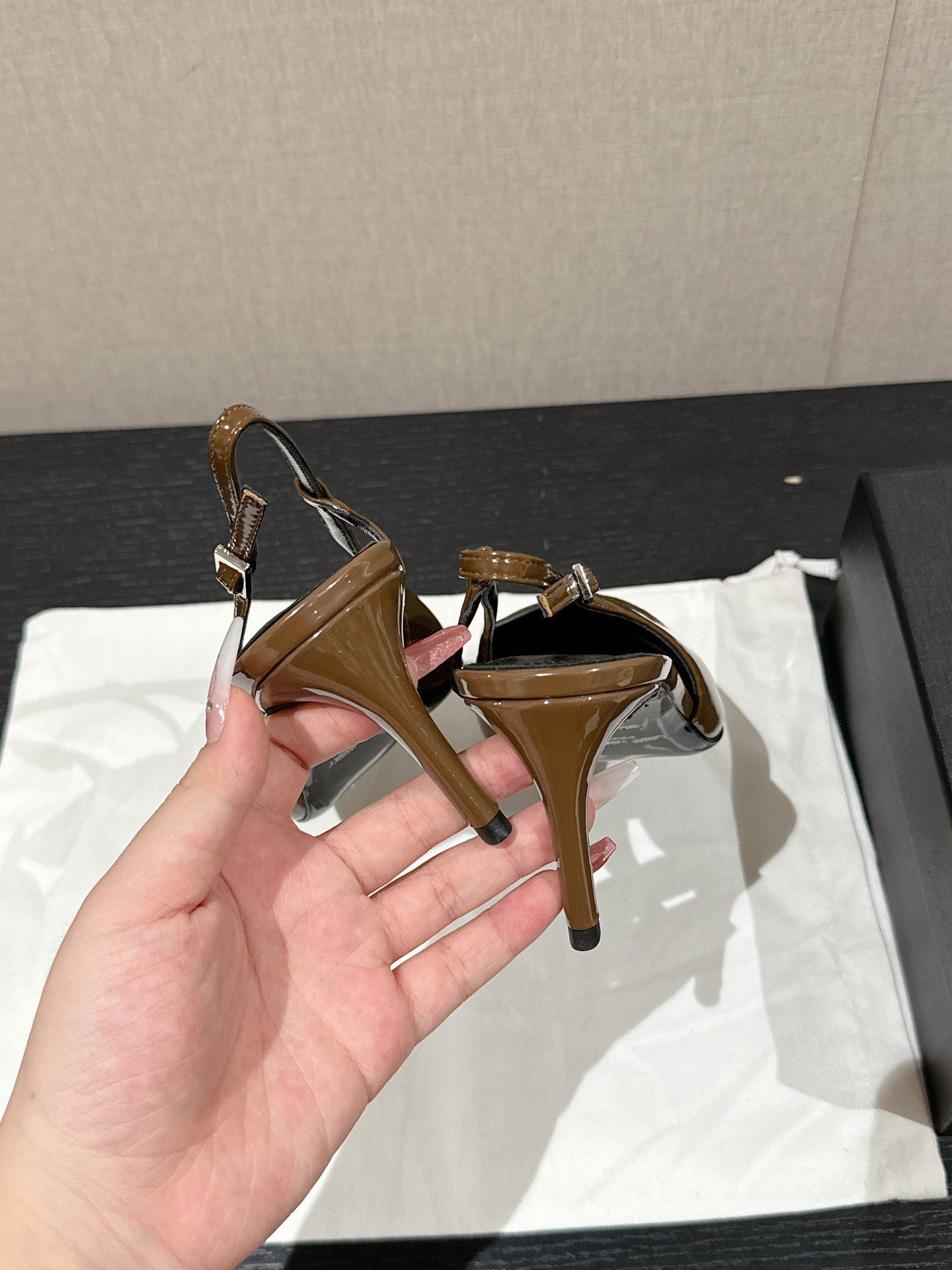 SL CHERISH SLINGBACK 75 CAMEL CALFSKIN
