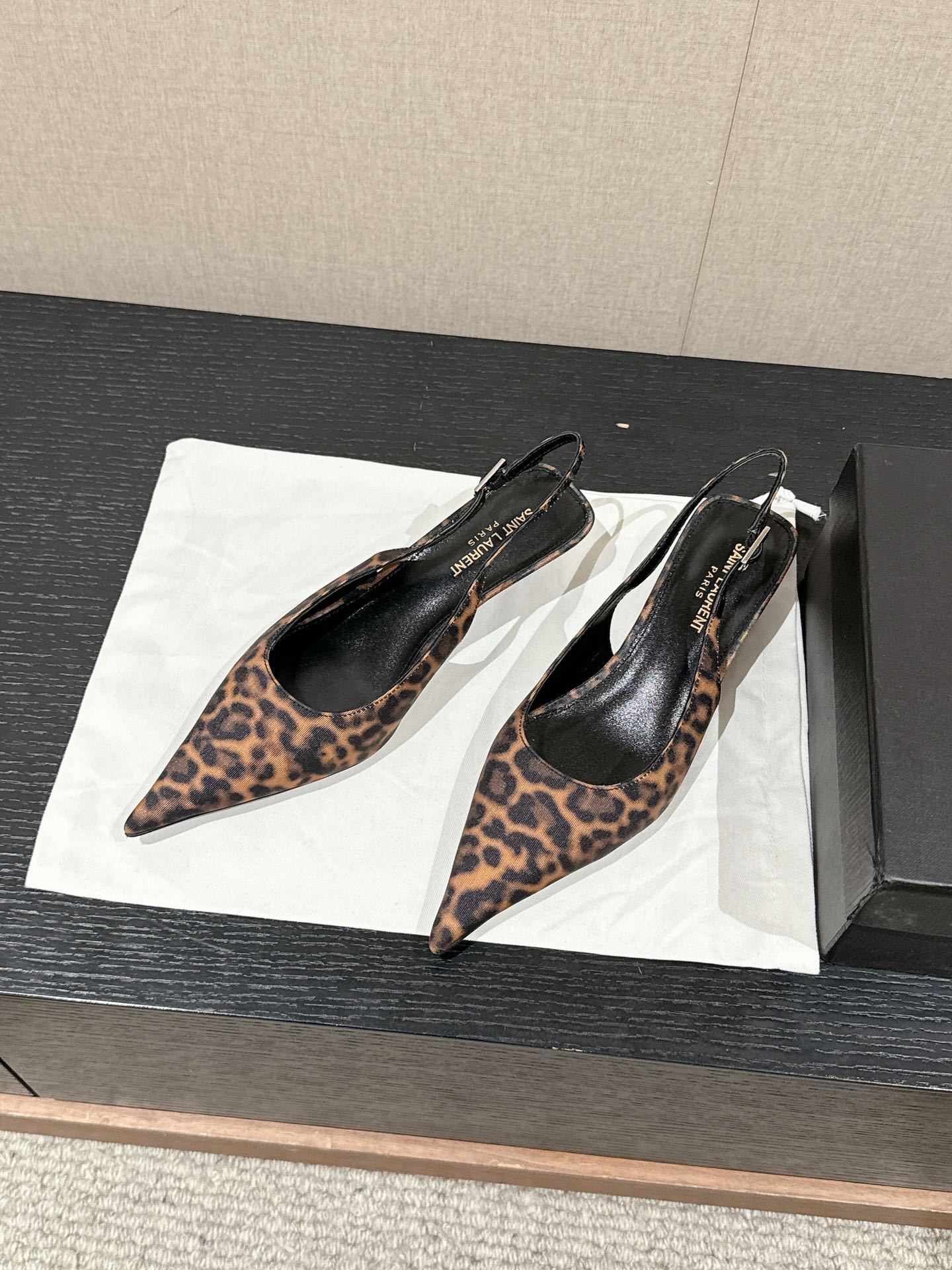 SL CHERISH LEOPARD SLINGBACK AMBER CANVAS
