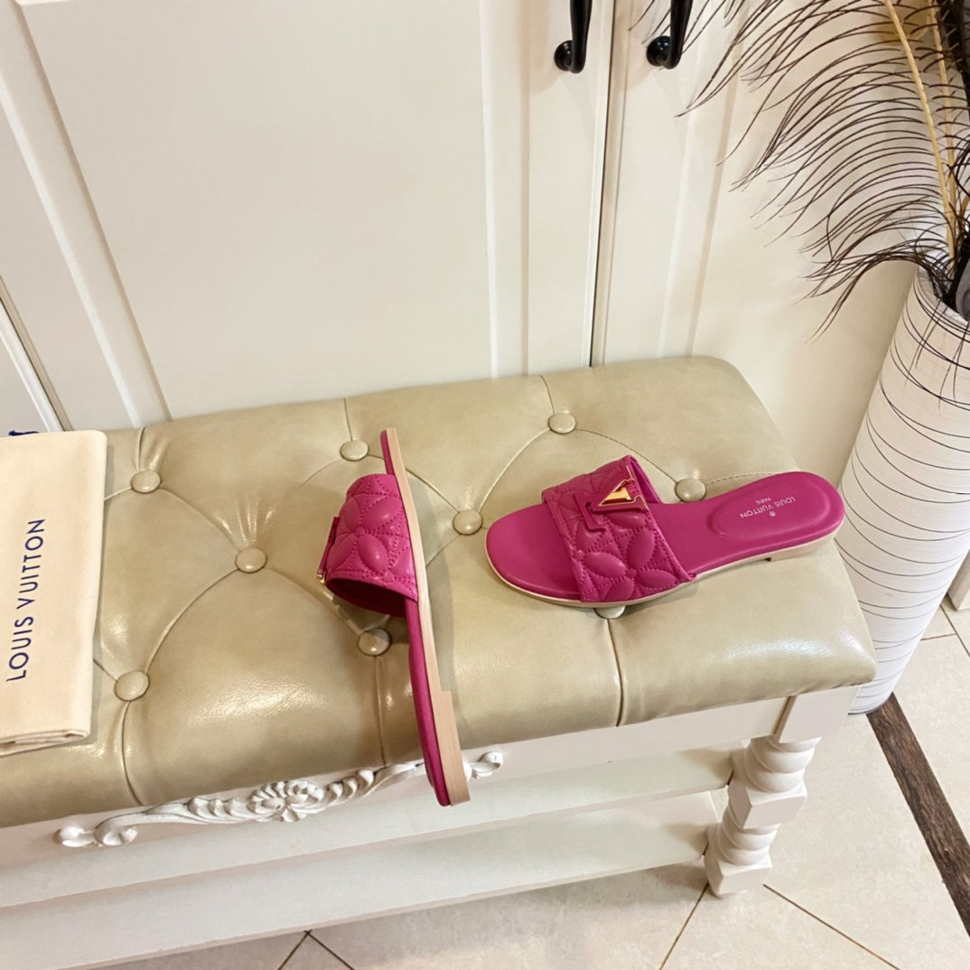 LV Neo Revival Flat Mule Deep Pink Lambskin