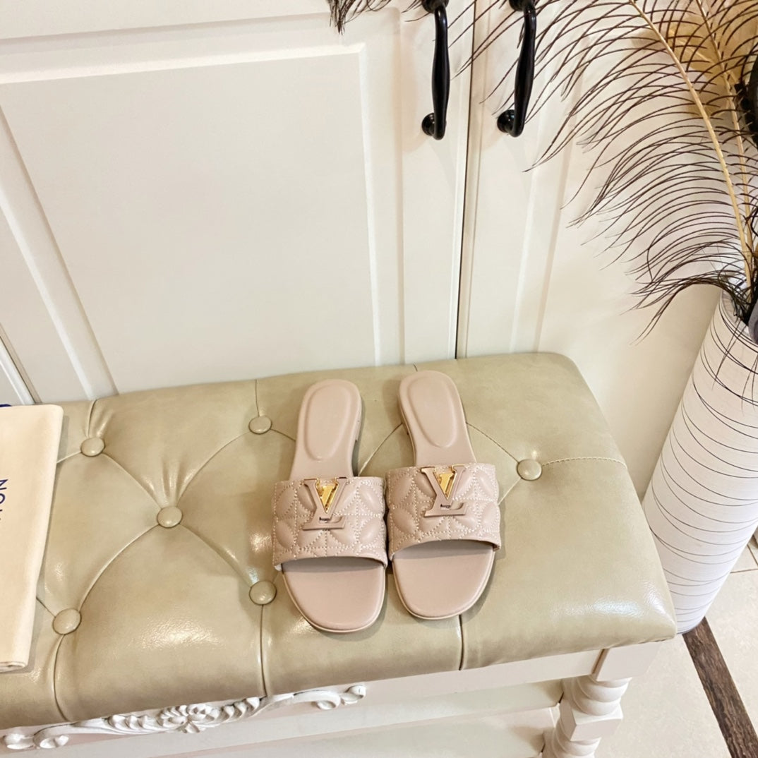 LV Neo Revival Flat Mule Beige Lambskin