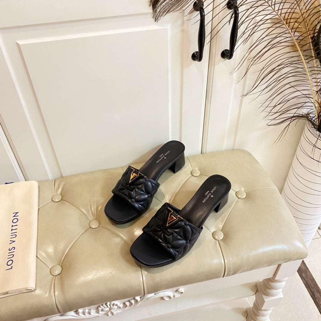 LV Neo Revival Mule 55mm Black Lambskin