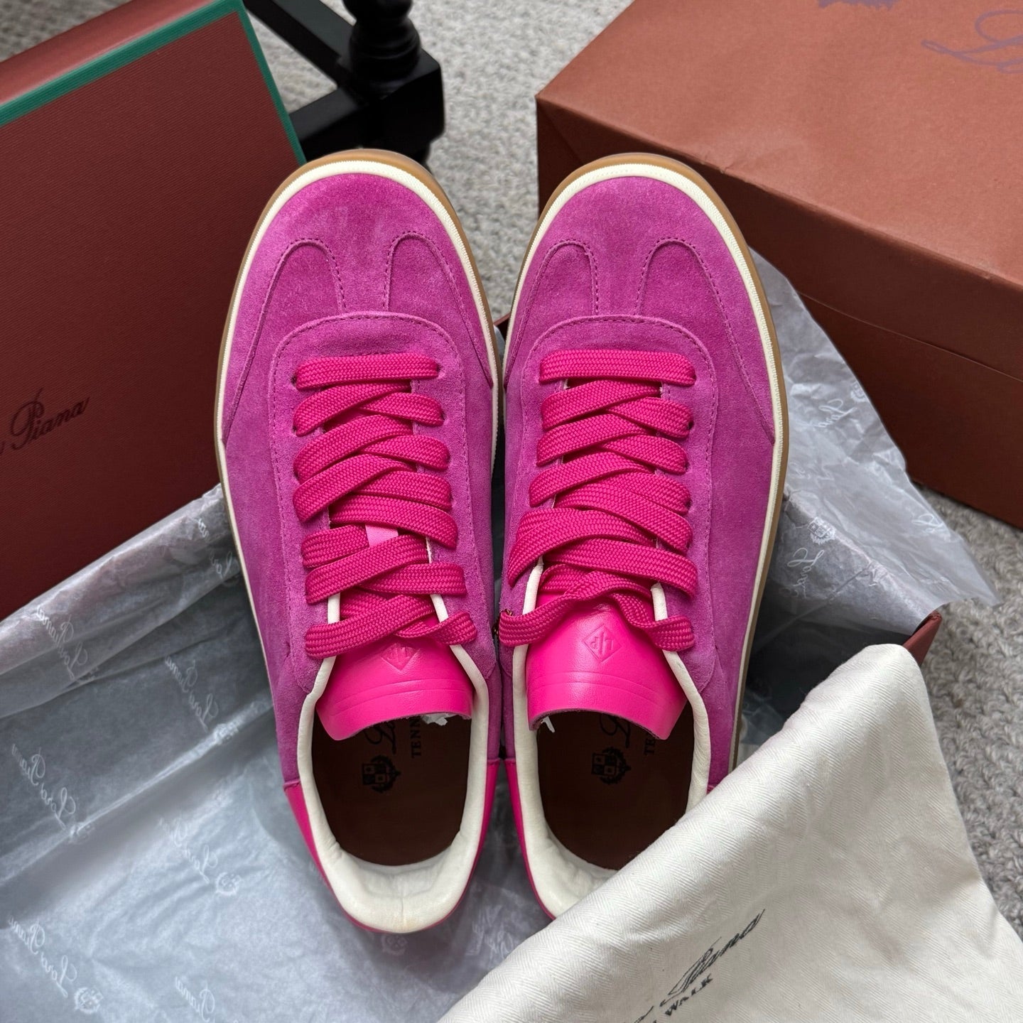 LP sneaker unisex style hot pink sheepskin mix suede 384719