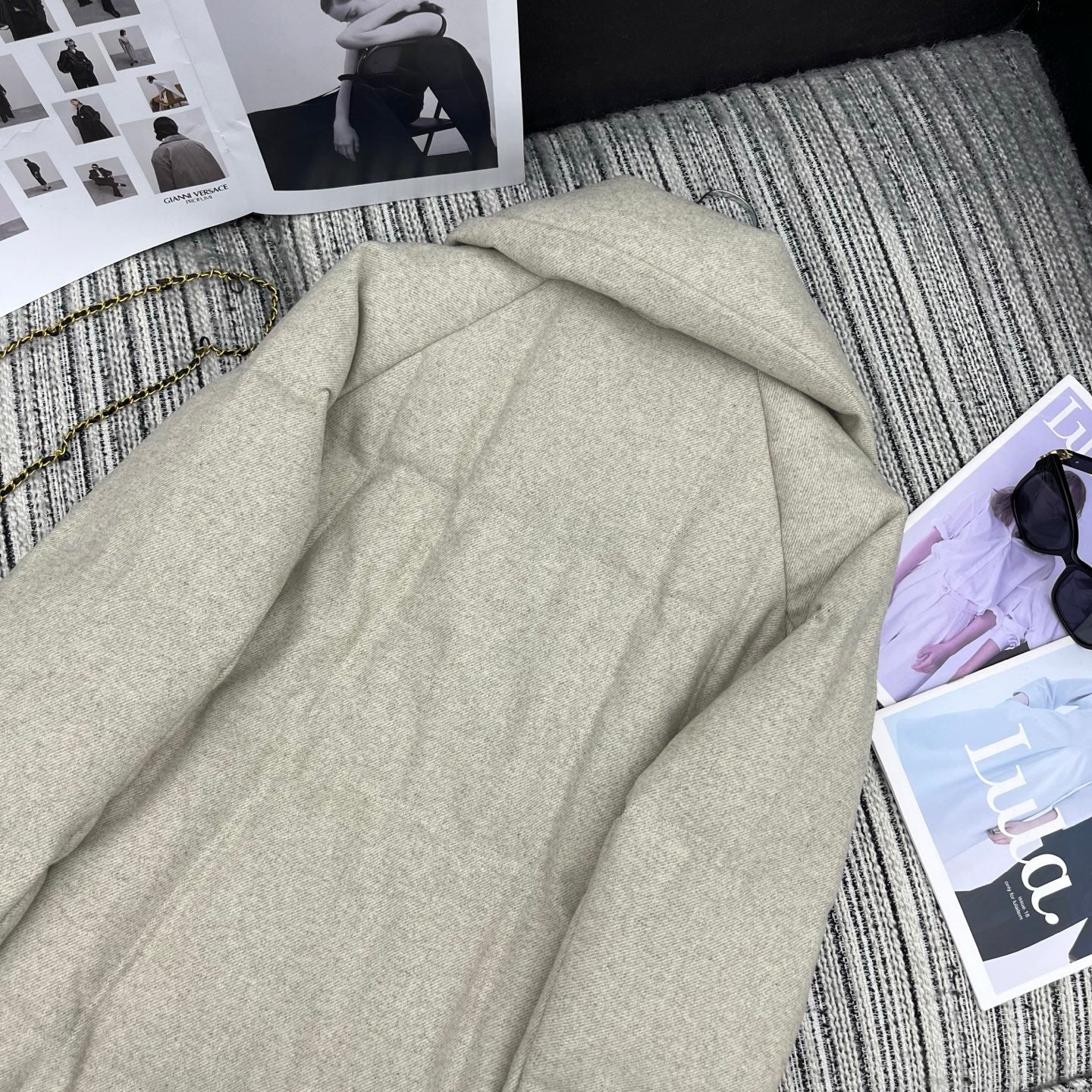 LP 25 Mid-Length Jacket Ivory Wool Fabric Down 308184