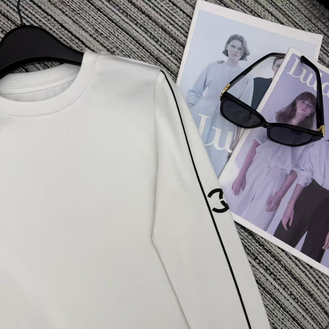 Chanel 2025 Long-sleeved Top White Cotton 318955