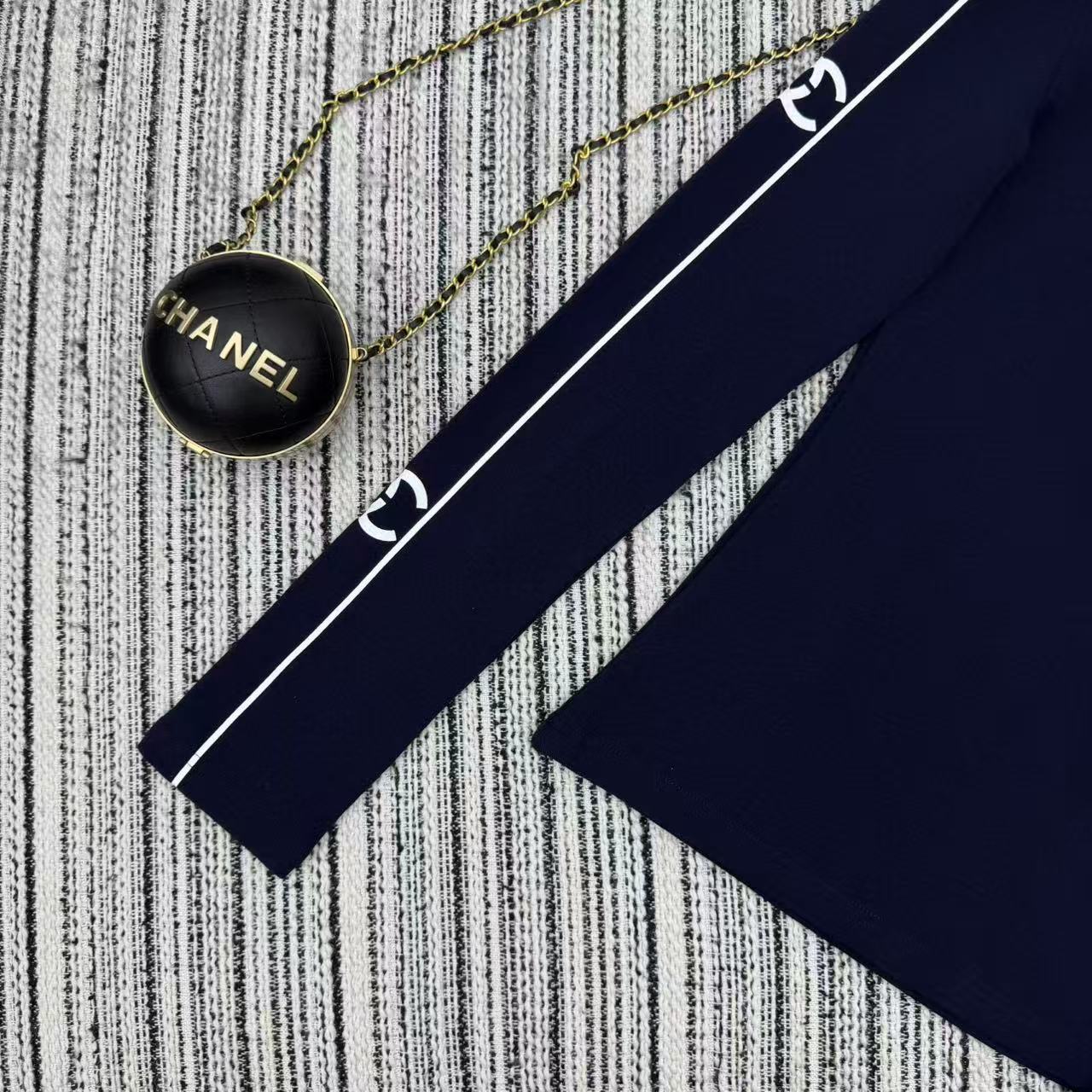 Chanel 2025 Long-sleeved Top Blue Cotton 318956