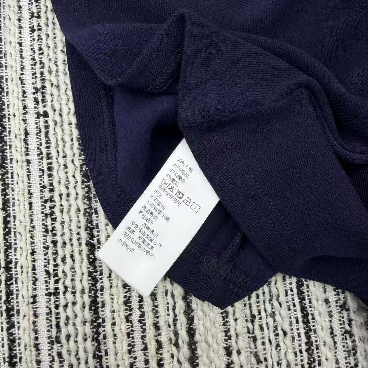 Chanel 2025 Long-sleeved Top Blue Cotton 318956