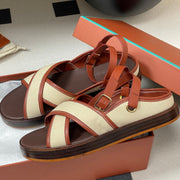 LP  Sandal Beige Orange Brown Cowhide 312167