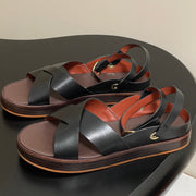 LP  Sandal Black Brown Cowhide 312170