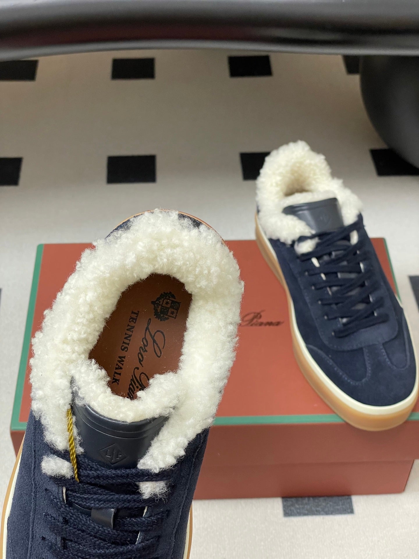 LP 25 Fur Sneaker Navy Blue Suede Cowhide 534664