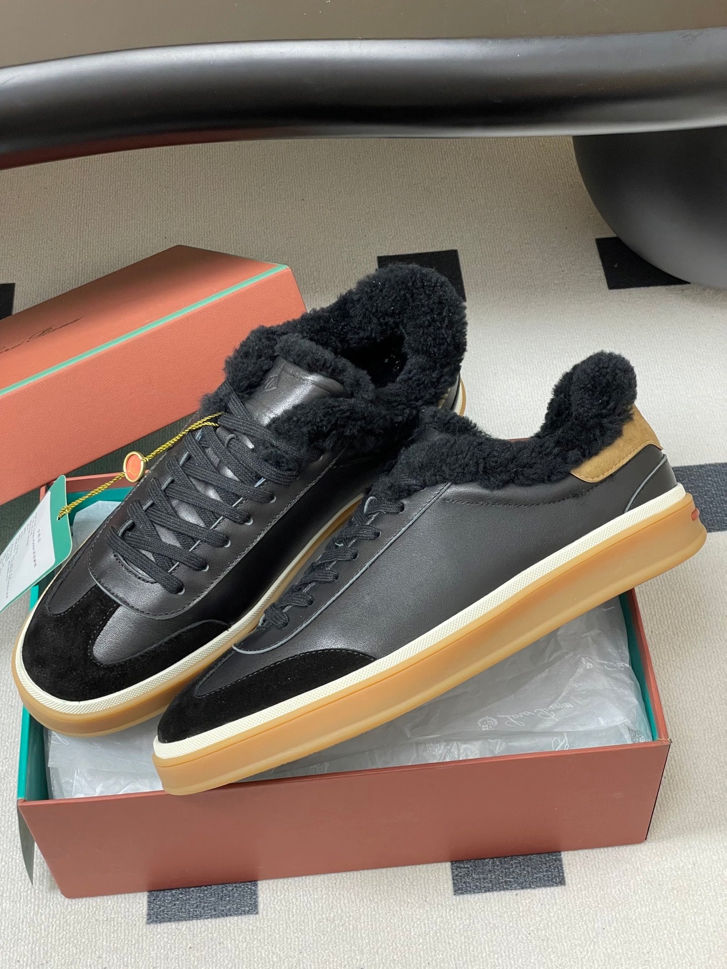 LP 25 Fur Sneaker Black Suede Cowhide 534666