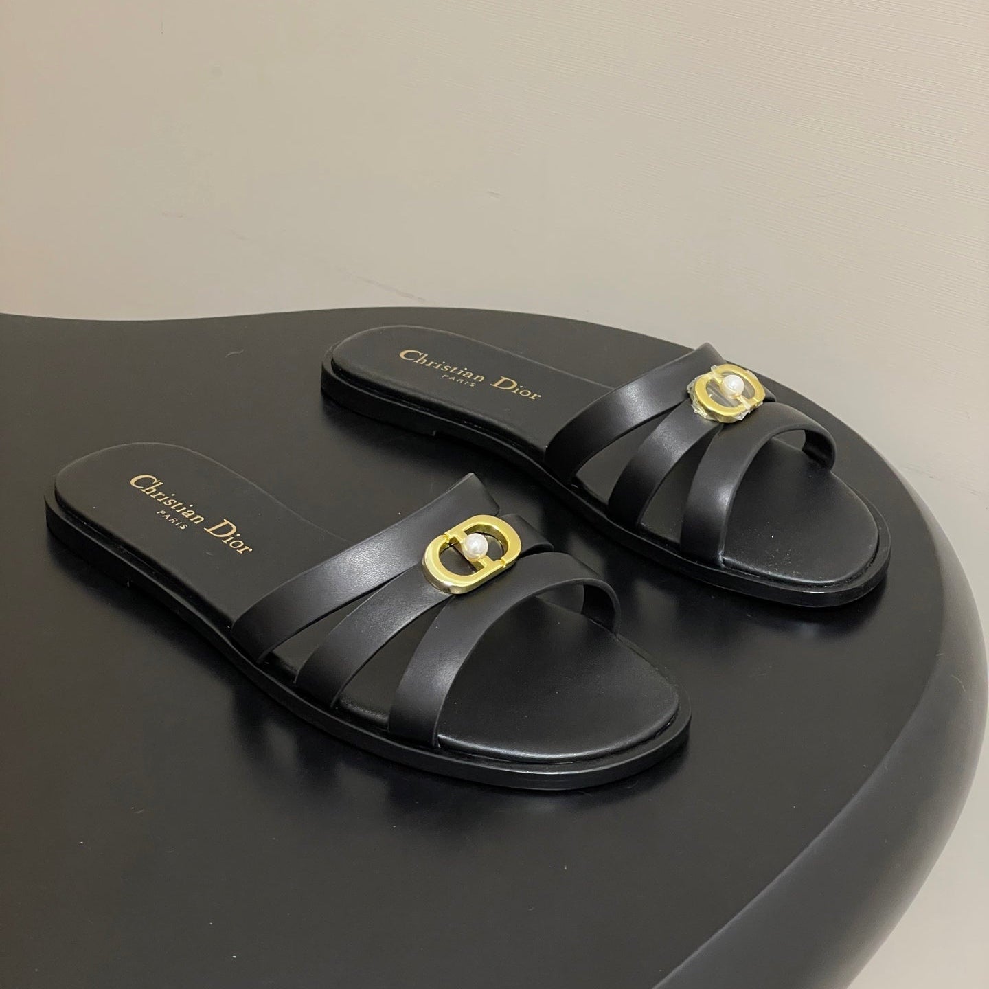 CD 26 Chunky Heel Sandals Black Leather 593533