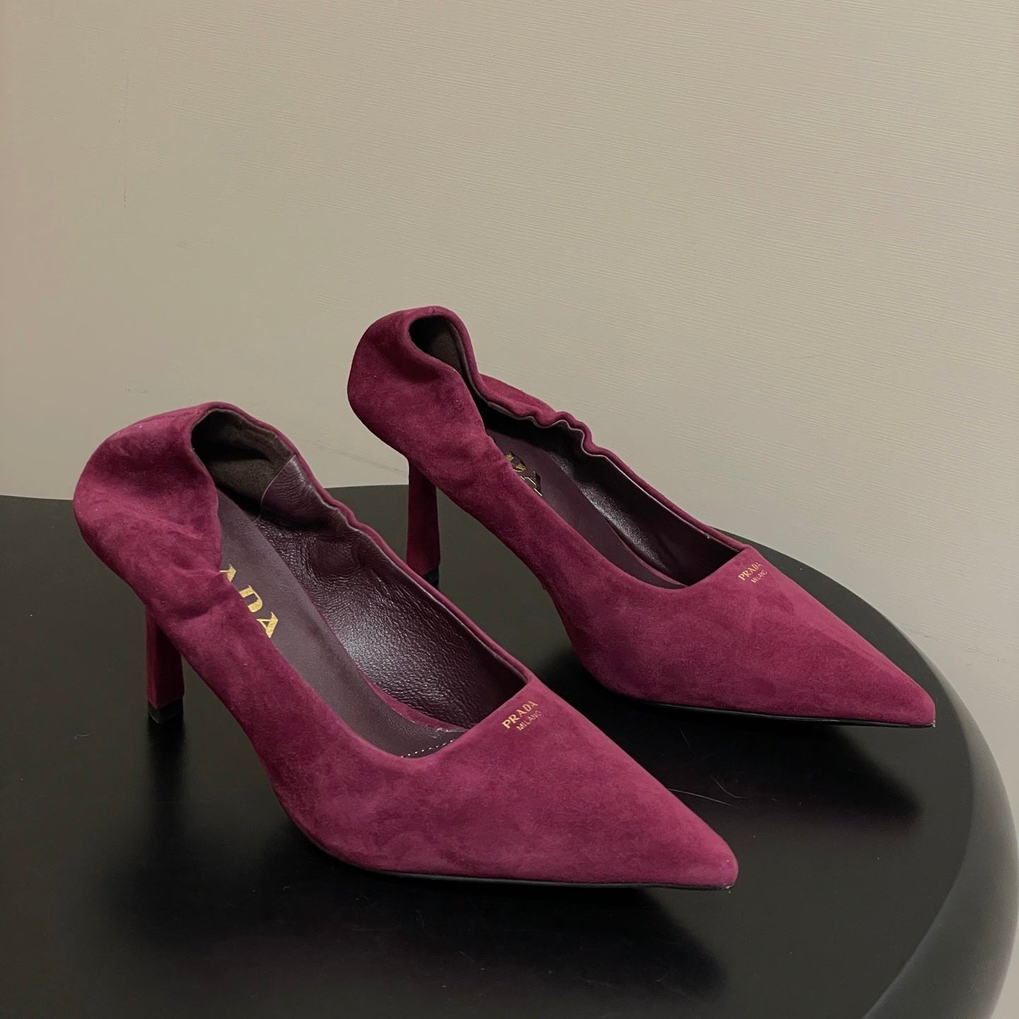 PRA 26SS Pointed Toe Heels Burgundy Suede 593832