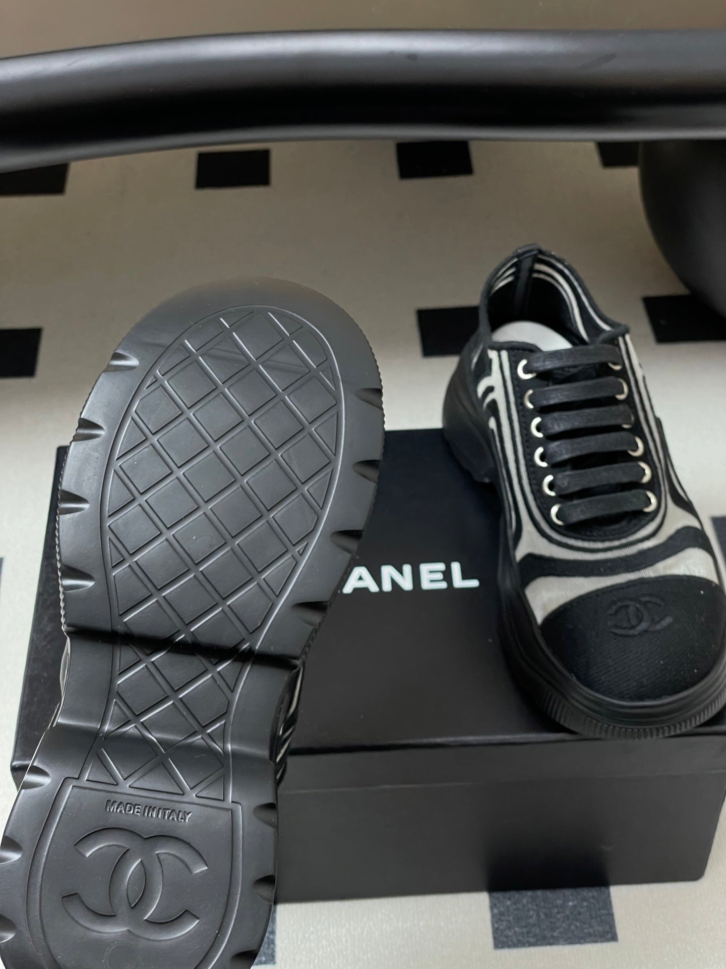 CC 26 Platform Sneaker Black Fabric Mesh 593350