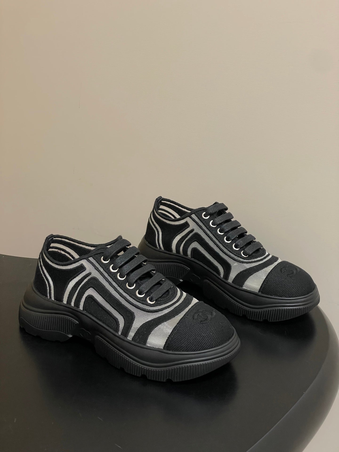 CC 26 Platform Sneaker Black Fabric Mesh 593350