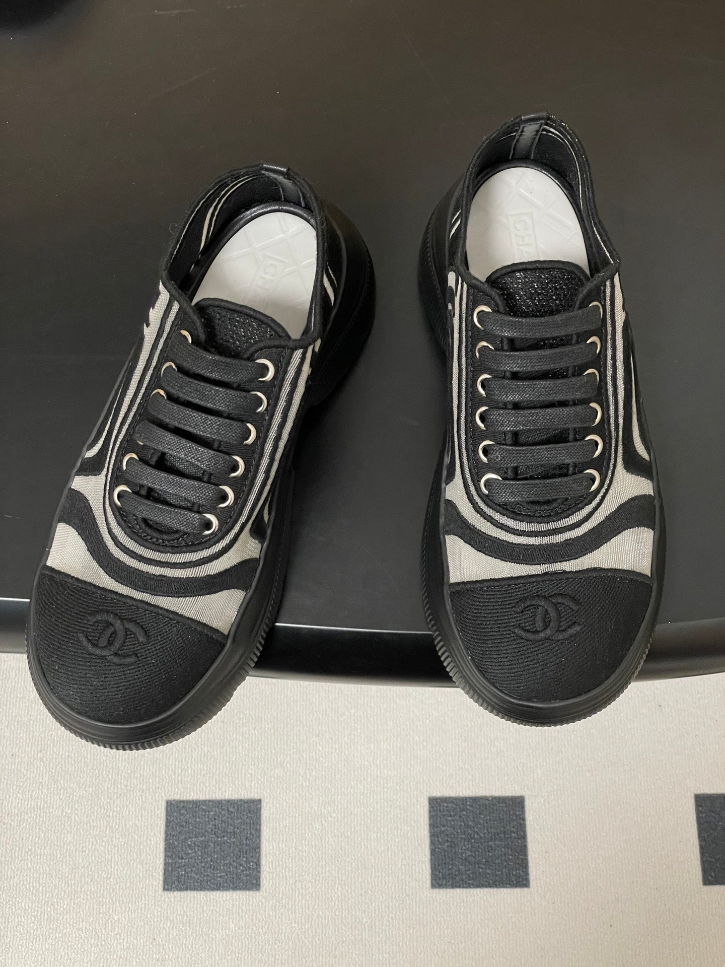 CC 26 Platform Sneaker Black Fabric Mesh 593350