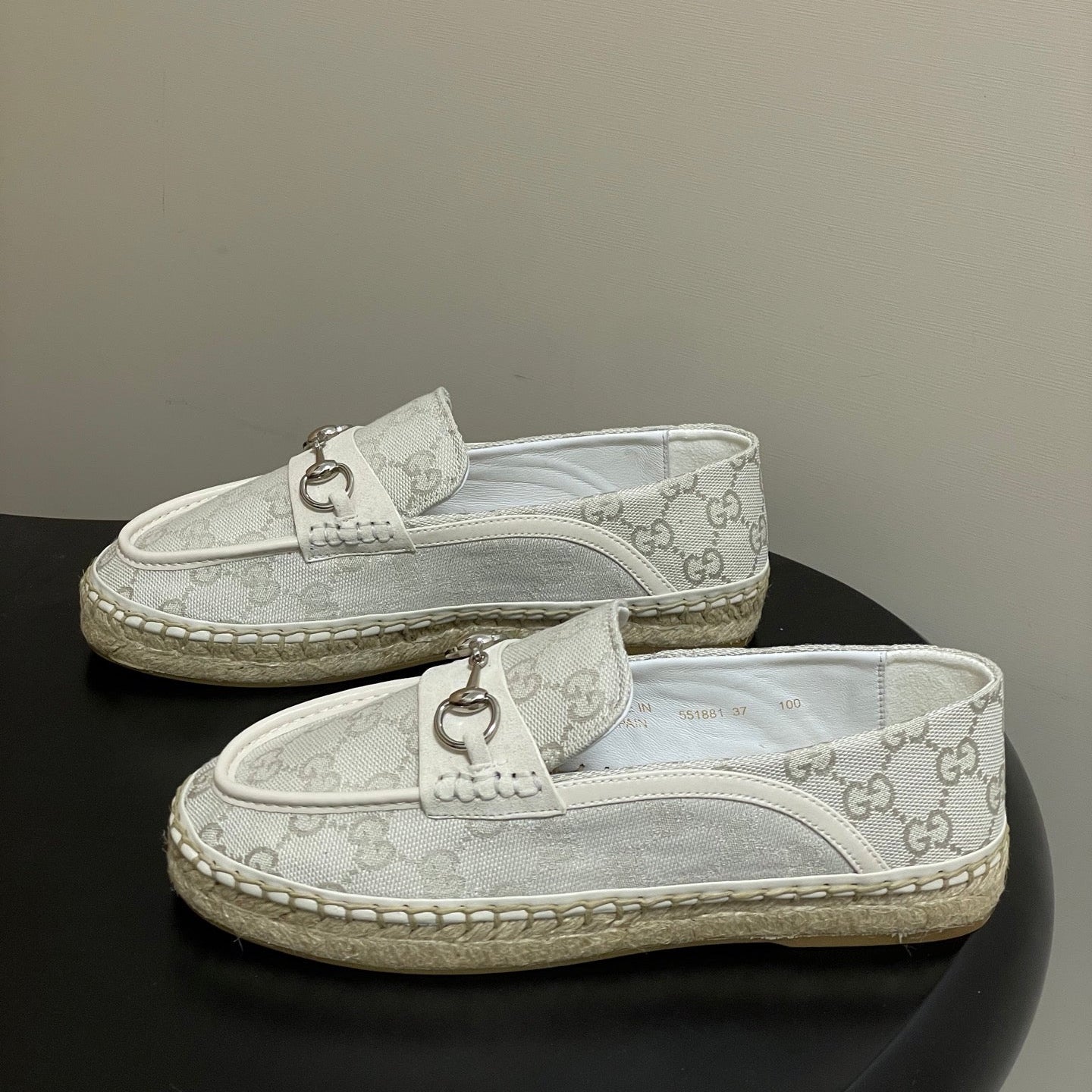 GG 26ss Slip-on Loafers Ivory Denim 593495