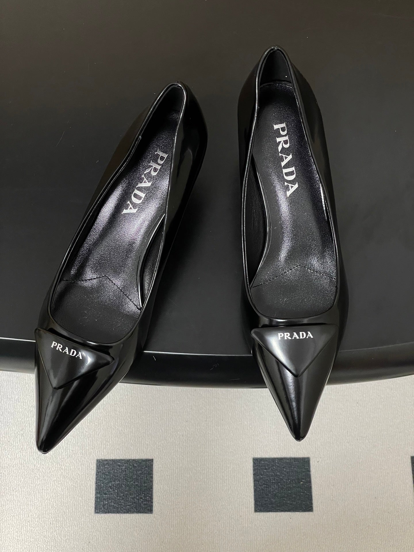 PRA 26SS Pointed Toe Heels Black Leather 593840