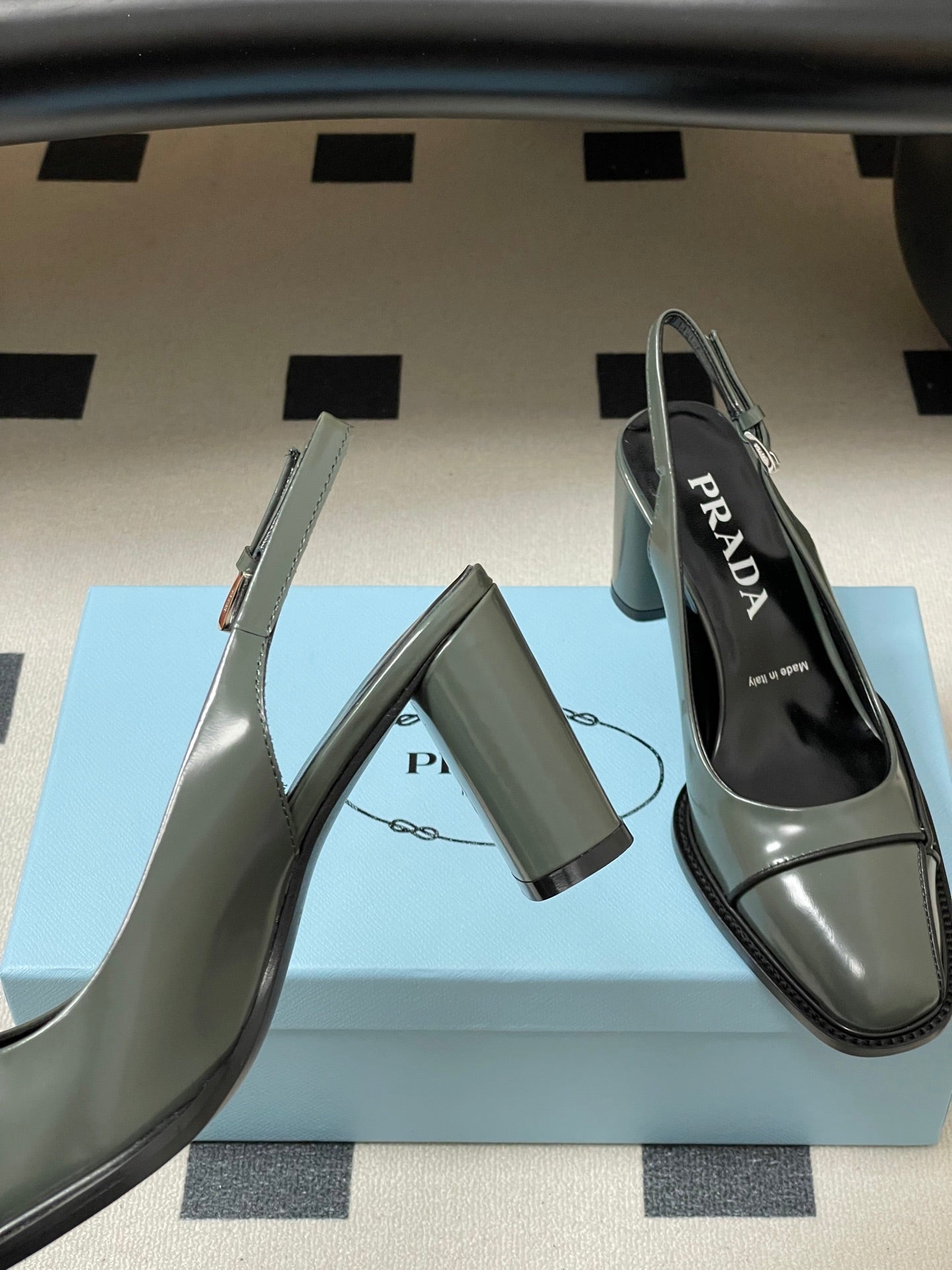 PRA 26SS Slingback 70 Dark Olive Green Cowhide 593844