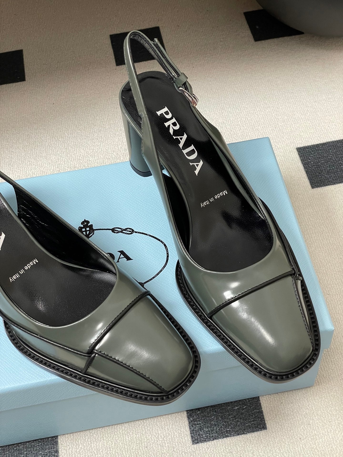 PRA 26SS Slingback 70 Dark Olive Green Cowhide 593844