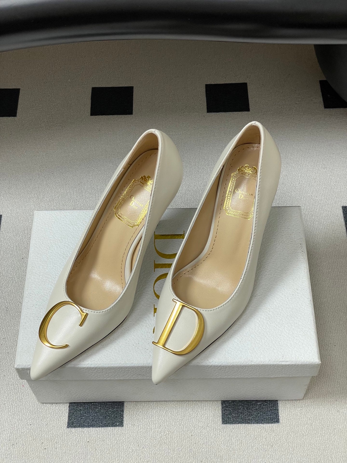 CD 26 High-Heeled 85 Pumps White Cowhide 593592