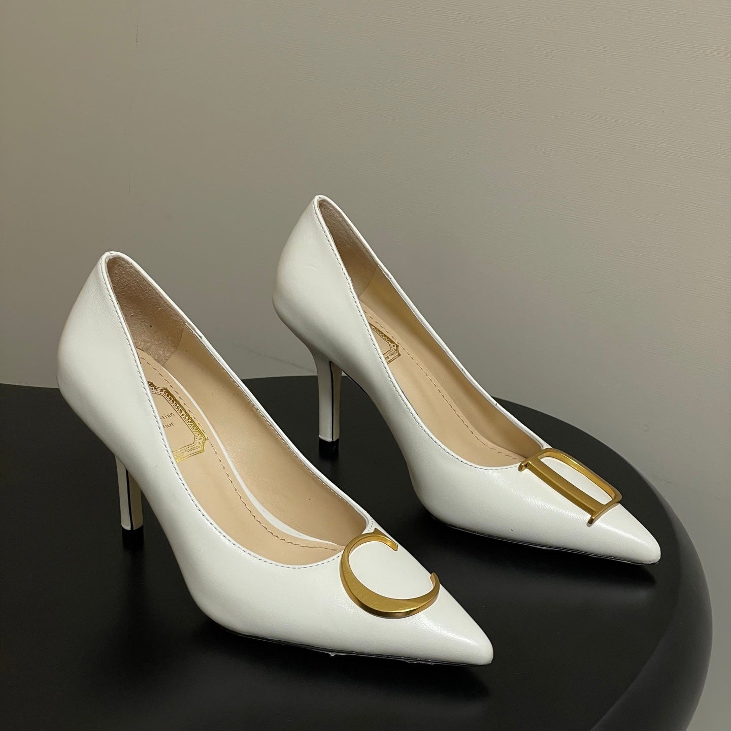 CD 26 High-Heeled 85 Pumps White Cowhide 593592