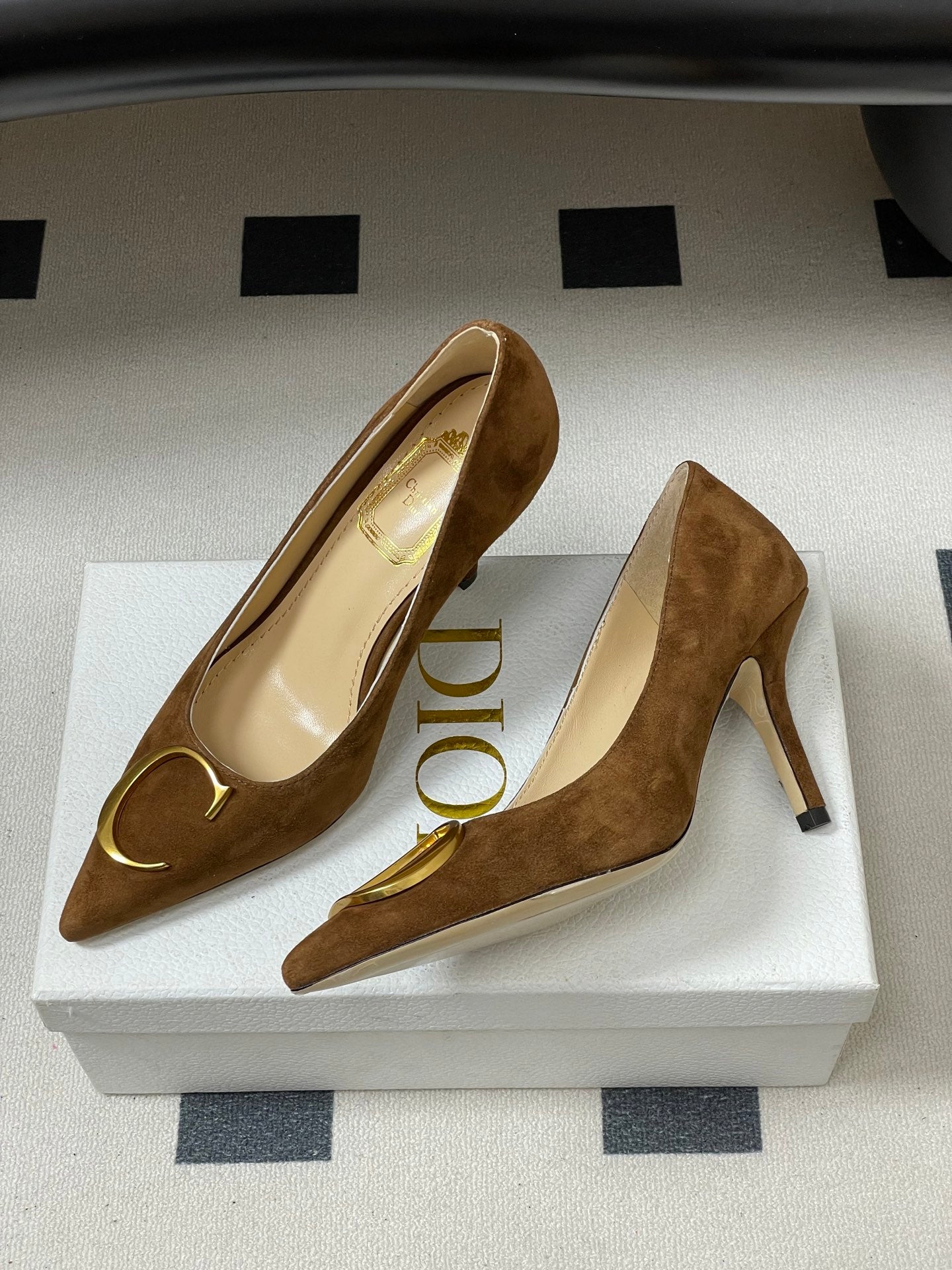 CD 26 High-Heeled 85 Pumps Brown Suede 593595